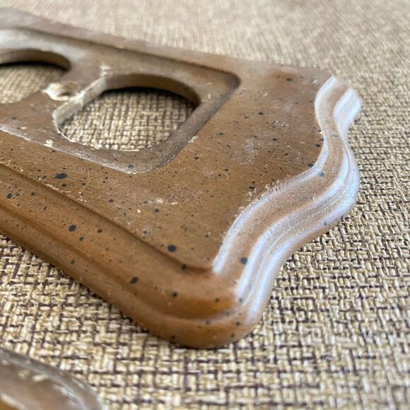 Vintage Speckled Wood 70s Light Switch & Outlet Cover Decorative Retro Wooden - Picture 5 of 8